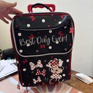 Disney Minnie Mouse Kids Rolling Carry On Suitcase Travel Luggage